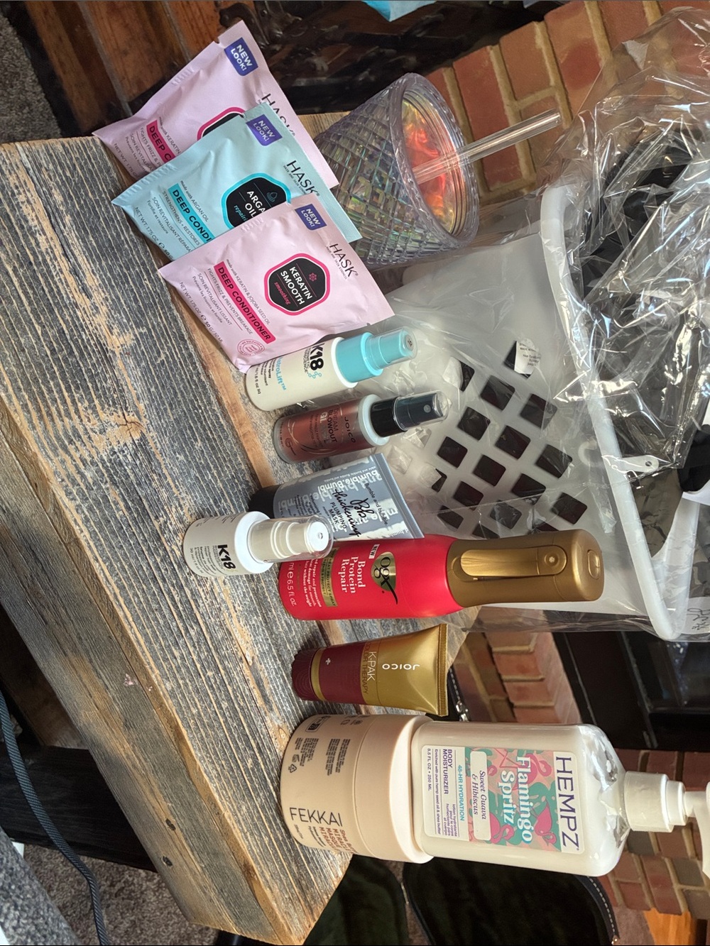 Hempz Assorted Hair & Body Care Lot with Pink, Aqua, Gold, Red Packaging